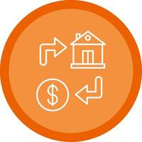 Property Exchange Line Multi Circle Icon vector