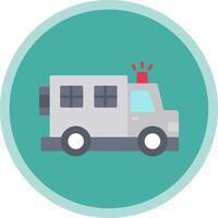 Police Van Flat Multi Circle Icon vector