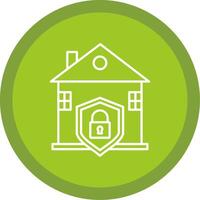 House Protection Line Multi Circle Icon vector