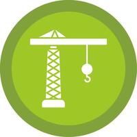 Tower Crane Glyph Multi Circle Icon vector