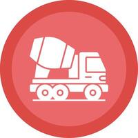 Concrete Mixer Truck Glyph Multi Circle Icon vector