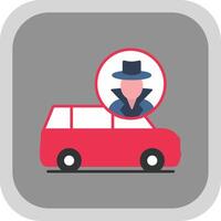 Thief Van Flat Round Corner Icon vector