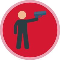 Policeman Holding Gun Flat Multi Circle Icon vector