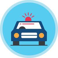 Car Siren Flat Multi Circle Icon vector