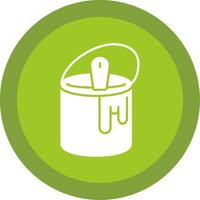 Tin with Paint Glyph Multi Circle Icon vector