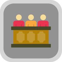 Panel of judges Flat Round Corner Icon vector