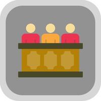 Panel of judges Flat Round Corner Icon vector