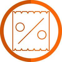 factura línea naranja circulo icono vector
