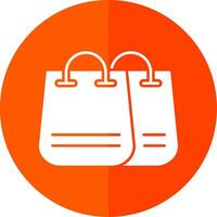 Shopping Bag Glyph Red Circle Icon vector