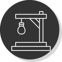 Gallows Line Grey Circle Icon vector