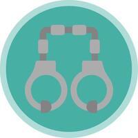 Handcuffs Flat Multi Circle Icon vector