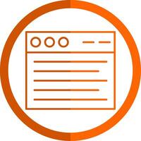 Browser Line Orange Circle Icon vector