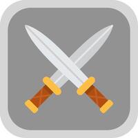 Two Swords Flat Round Corner Icon vector