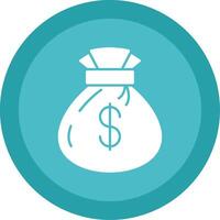 Money bag Glyph Multi Circle Icon vector