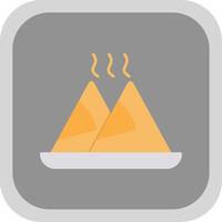 Samosa Flat Round Corner Icon vector