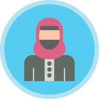 Woman with Niqab Flat Multi Circle Icon vector