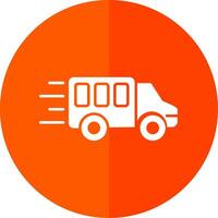 Delivery Truck Glyph Red Circle Icon vector