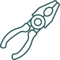 Pliers Flat Line Gradient Round Corner Icon vector