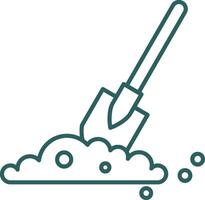 Shovel In Soil Line Gradient Round Corner Icon vector