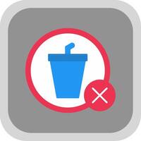 No Drinks Flat Round Corner Icon vector