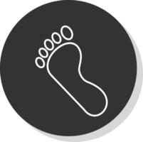 Footprint Line Grey Circle Icon vector