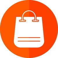 Shopping Bag Glyph Red Circle Icon vector