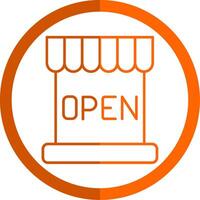 Open Line Orange Circle Icon vector