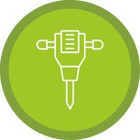 Jack Hammer Line Multi Circle Icon vector