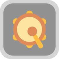 Tambourine Flat Round Corner Icon vector