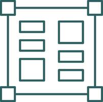 Layout Tools Line Gradient Round Corner Icon vector