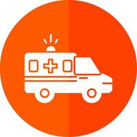 Ambulance Glyph Red Circle Icon vector