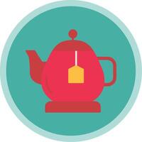 Teapot Flat Multi Circle Icon vector