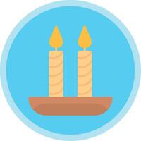 Candle Flat Multi Circle Icon vector