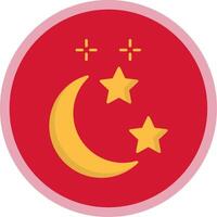 Moon and Star Flat Multi Circle Icon vector