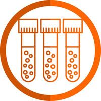 Blood Test Line Orange Circle Icon vector