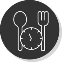 Fasting Line Grey Circle Icon vector