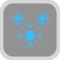 copo de nieve plano redondo esquina icono vector