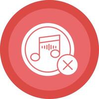 No Music Glyph Multi Circle Icon vector