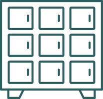 Locker Line Gradient Round Corner Icon vector