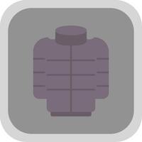 Puffer Coat Flat Round Corner Icon vector