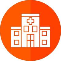 Hospital Glyph Red Circle Icon vector