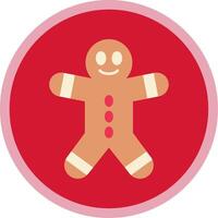 Gingerbread Man Flat Multi Circle Icon vector