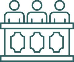 Panel of judges Line Gradient Round Corner Icon vector