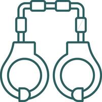 Handcuffs Line Gradient Round Corner Icon vector