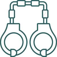 Handcuffs Line Gradient Round Corner Icon vector