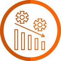 Management Line Orange Circle Icon vector