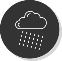 Rainy Line Grey Circle Icon vector