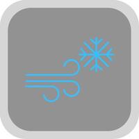 tormenta de nieve plano redondo esquina icono vector