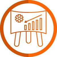 Management Line Orange Circle Icon vector