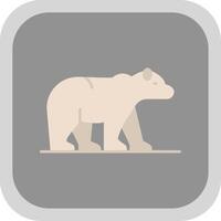 Polar Bear Flat Round Corner Icon vector